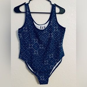 IML large bodysuit blue paisley